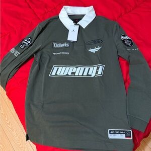 Jordan Men's Olive Long Sleeve Polo Shirt